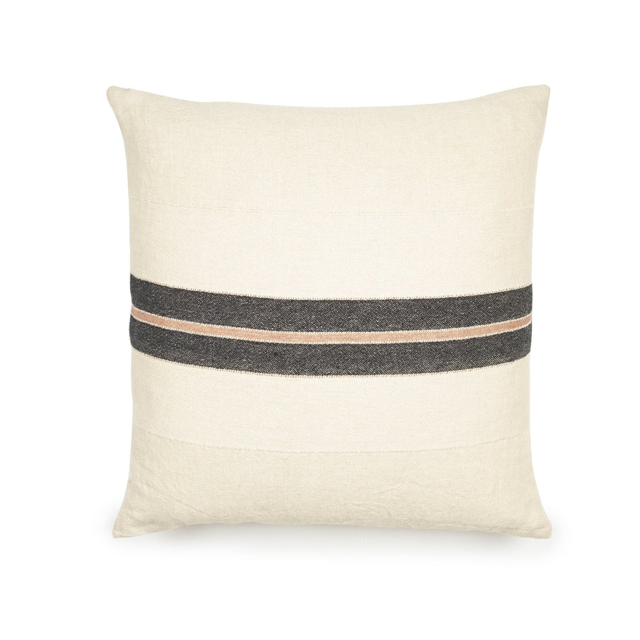 The Patagonian Stripe - 25 x 25’’ Pillow - Black - Libeco - Cushion - $214