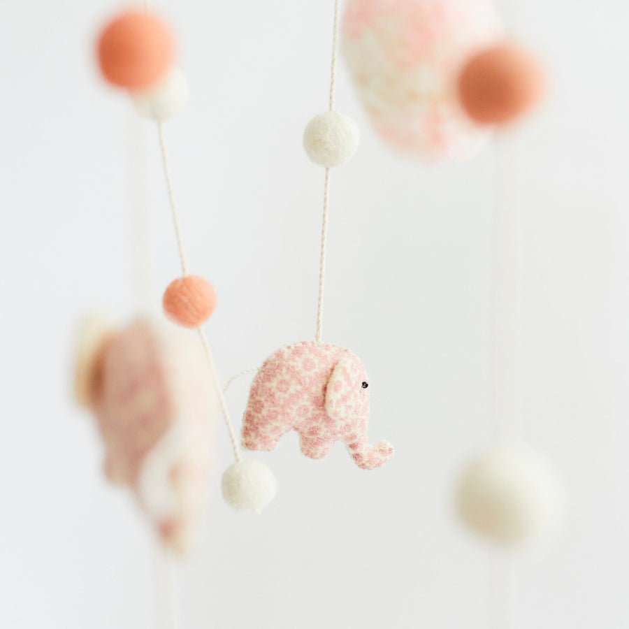 Pink Elephant Mobile - Fiona Walker - Baby - $90