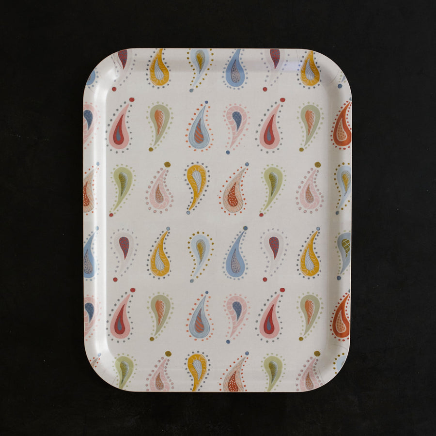 Pink Paisley Birchwood Tray - Form Press - Accessories