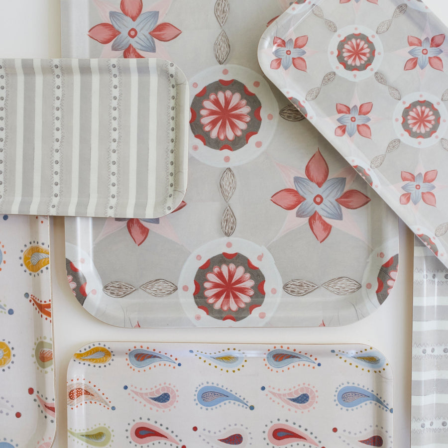 Pink Paisley Birchwood Tray Form Press Accessories