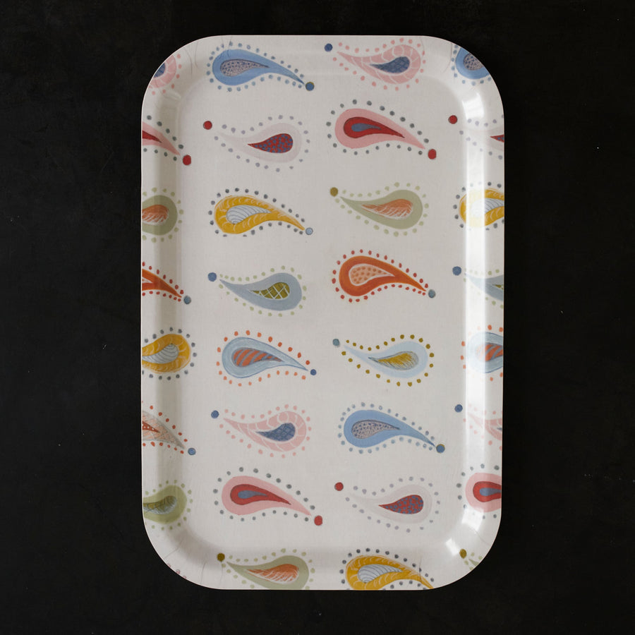 Pink Paisley Birchwood Tray - Form Press - Accessories