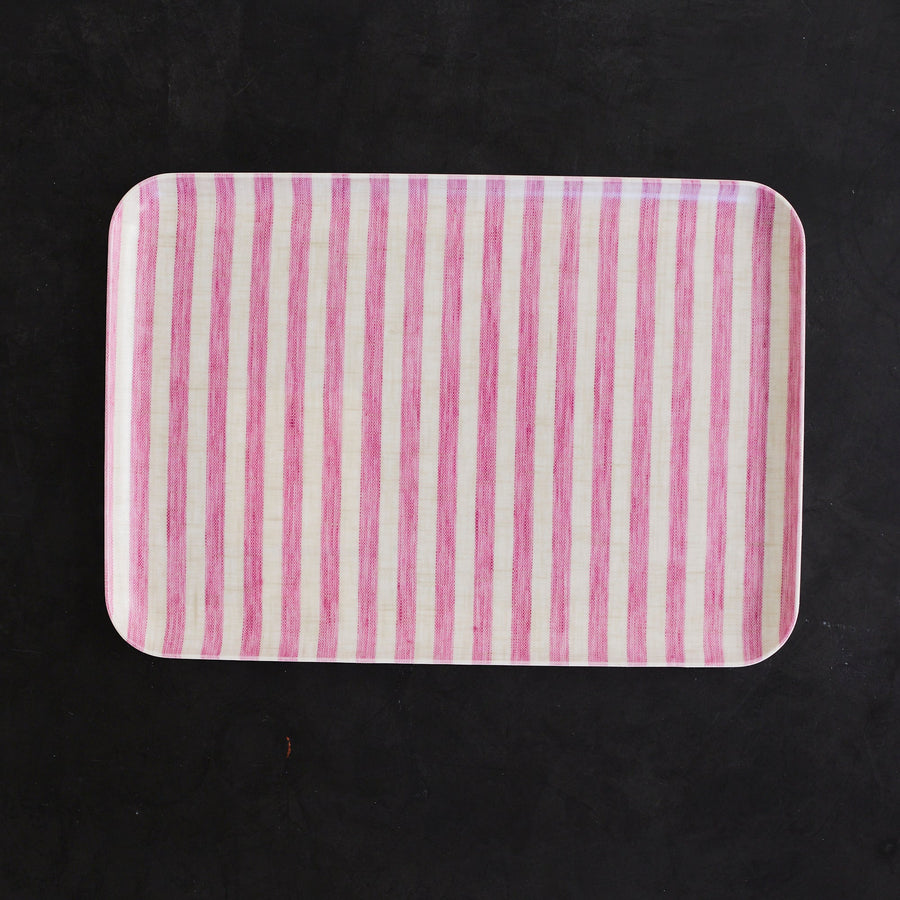 Pink Stripe Tray - 13 x 9.25’ - Fog Linen - Accessories - $27