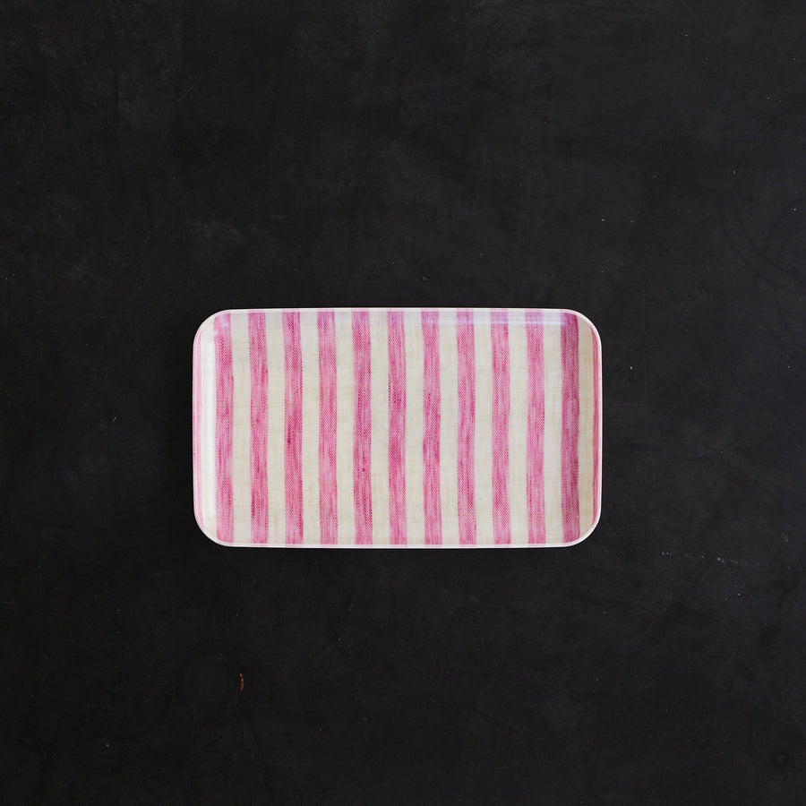 Pink Stripe Tray - 8.5 x 5’ - Fog Linen - Accessories - $18