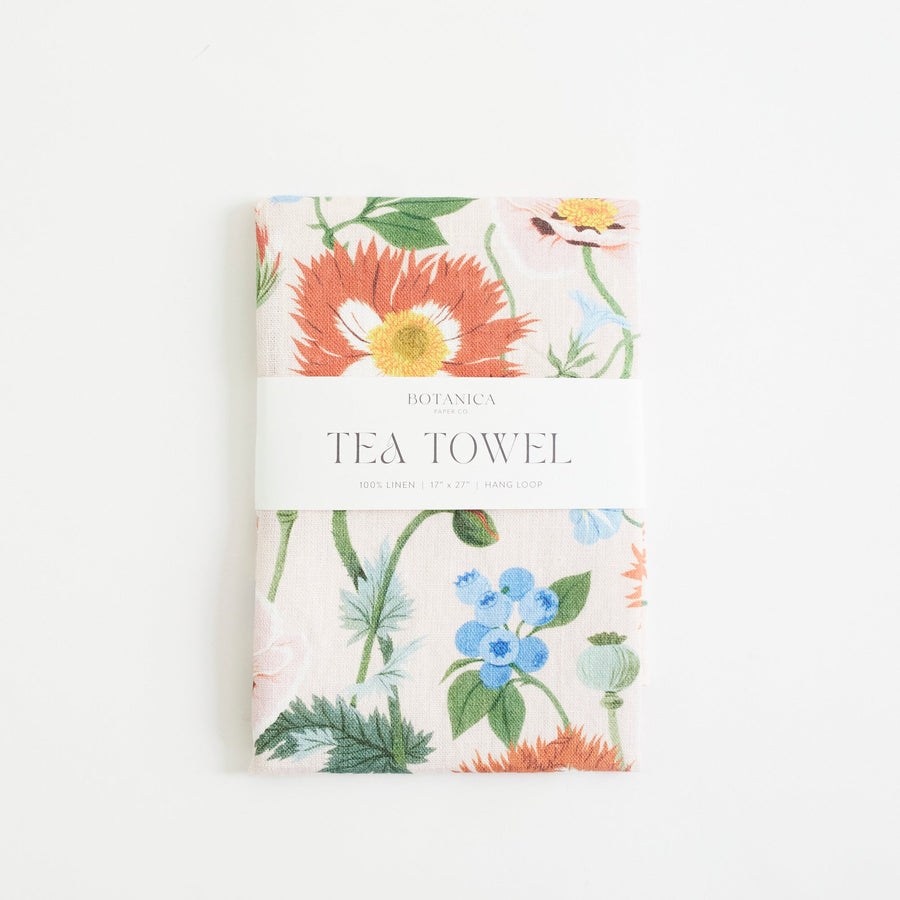 POPPIES | 100% LINEN TEA TOWEL - Botanica Paper Co. - Table - $28