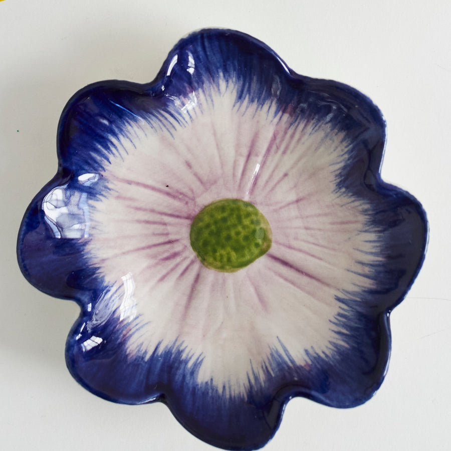 Porcelain Flower Dish - Blue Pansy - Tozai - Accessories - $10