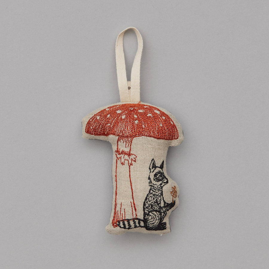 Raccoon with Mushroom Ornament - Coral & Tusk - Holiday - $34