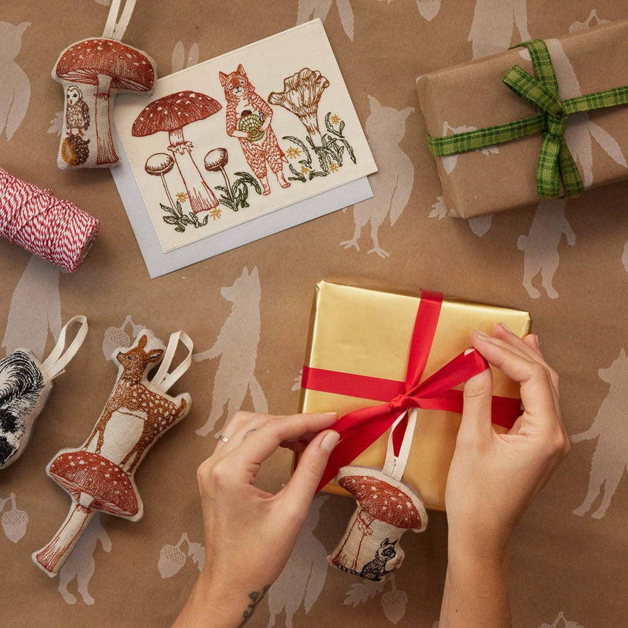 Raccoon with Mushroom Ornament - Coral & Tusk - Holiday - $34