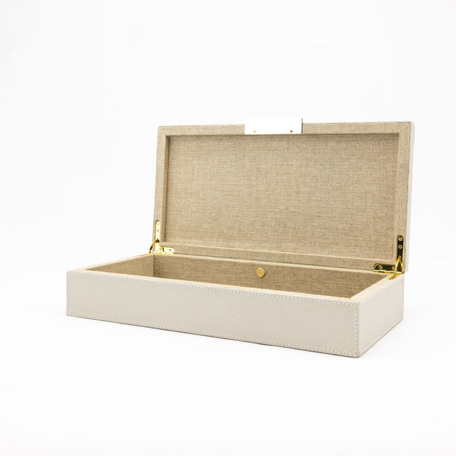 Ralston Box - Large - 14.5” x 8.5” 3.5” / Cream Leather - Made Goods - Accessories - $350
