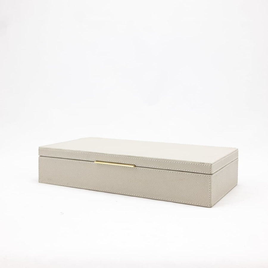 Ralston Box - Small - 13” x 6.5” 2.5” / Cream Leather - Made Goods - Accessories - $250