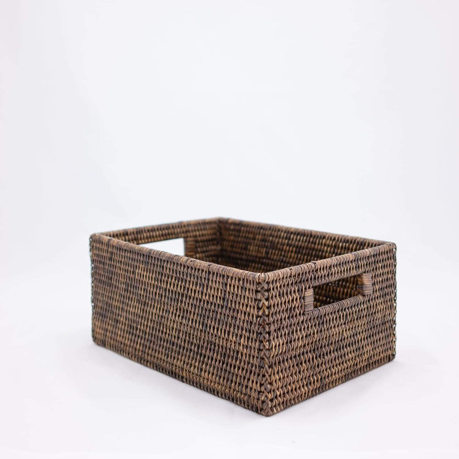 Rectangle Baskets with Handles - 10’ x 14’ 6’ / Antique Brown - Matahari - $73