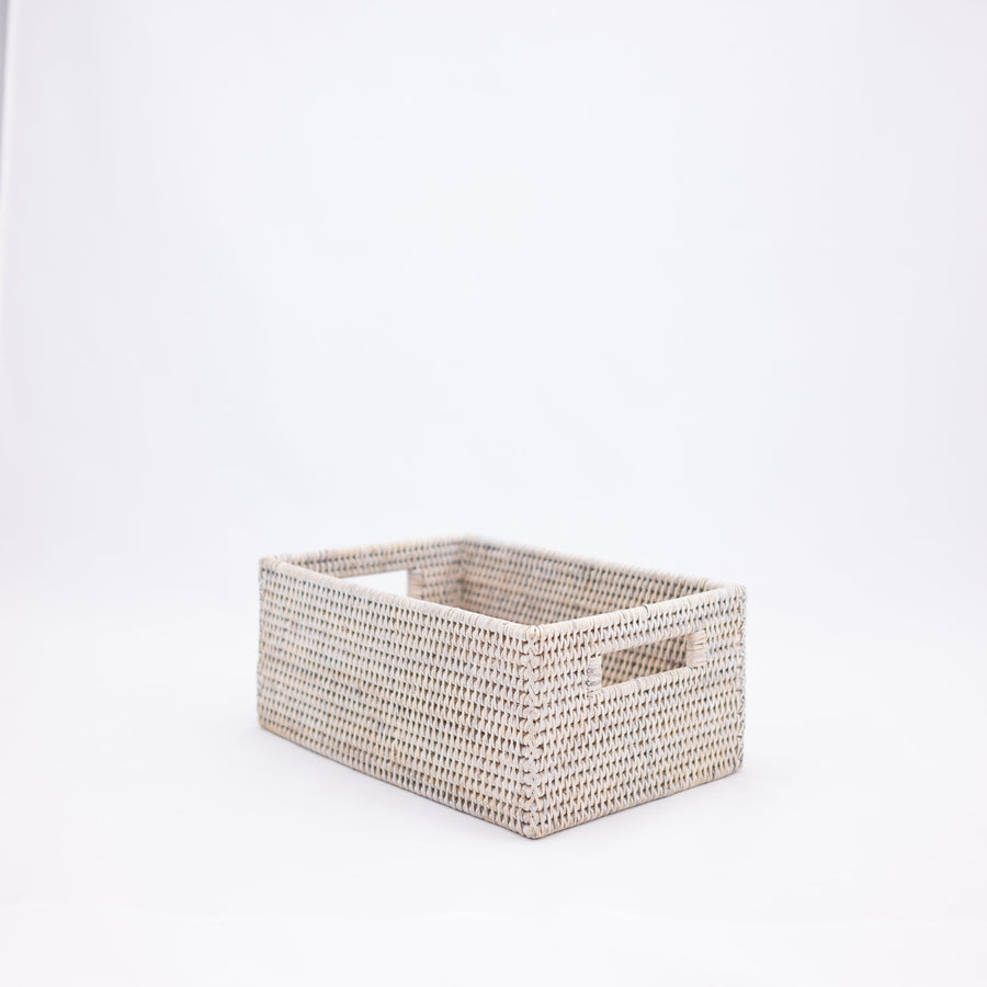 Rectangle Baskets with Handles - 8’ x 12’ 5’ / White Wash - Matahari - $63