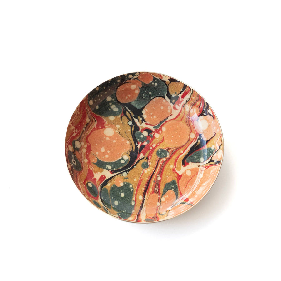 Red Marbled Round Enamel Tray - Roomytown Inc - $18
