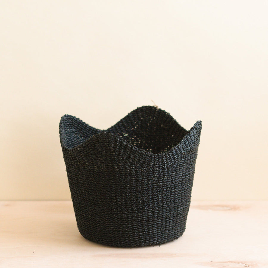 Scallop Basket - 10’’h x 12’’dia top / Black - Likha - Baskets - $76