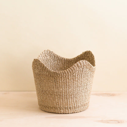 Scallop Basket - 10’’h x 12’’dia top / Natural - Likha - Baskets - $76