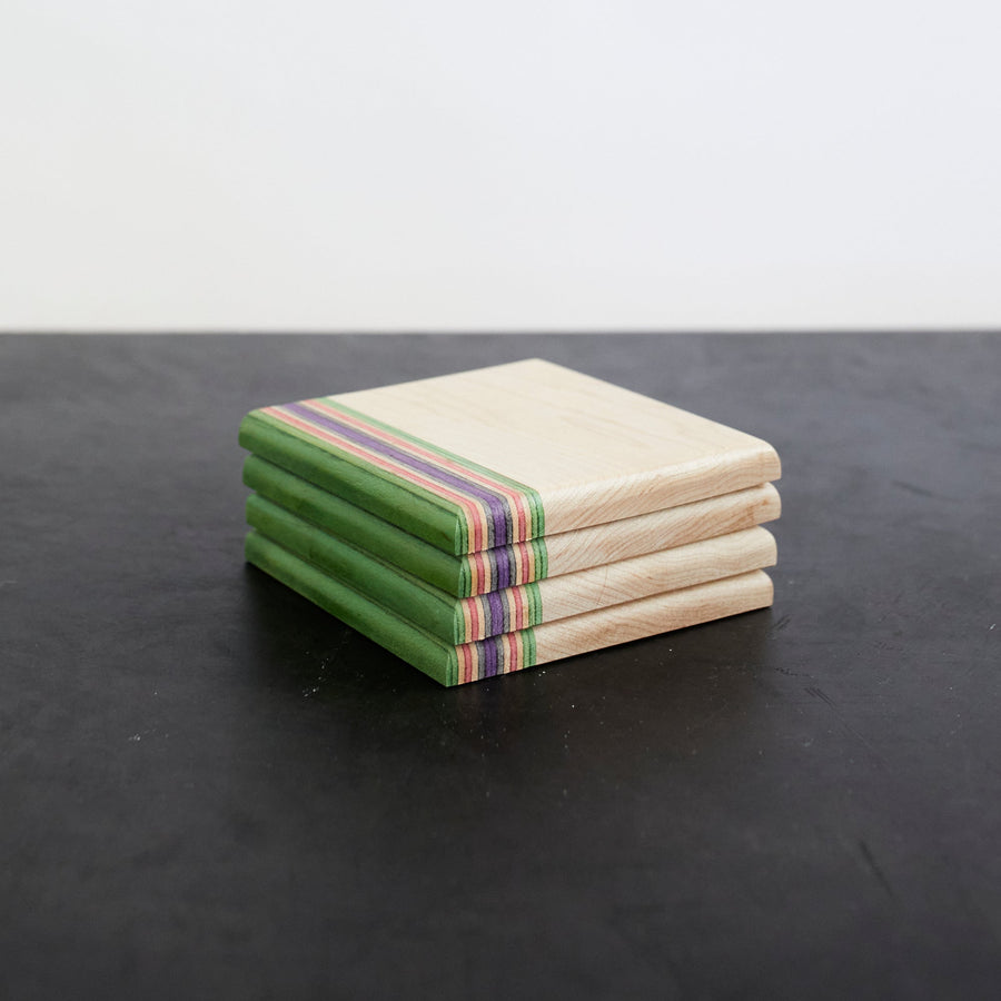 Skate Coasters - Thin Stripes - Green - Also... - Table - $95