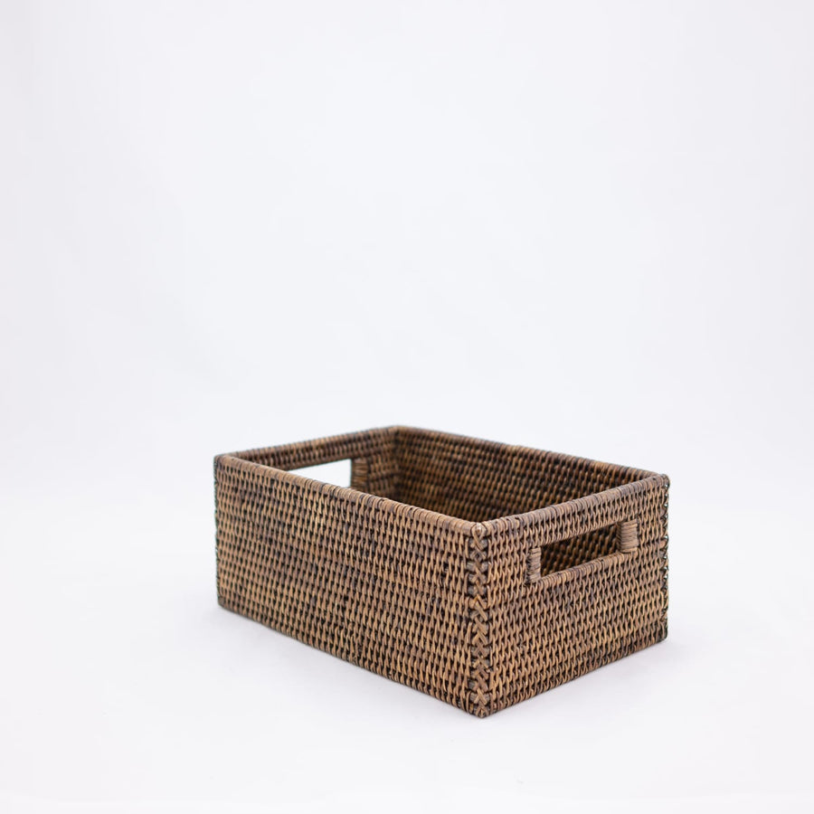 Storage Baskets with Handles - 8’’ x 12’’ 5’’ / Antique Brown - Matahari - $63