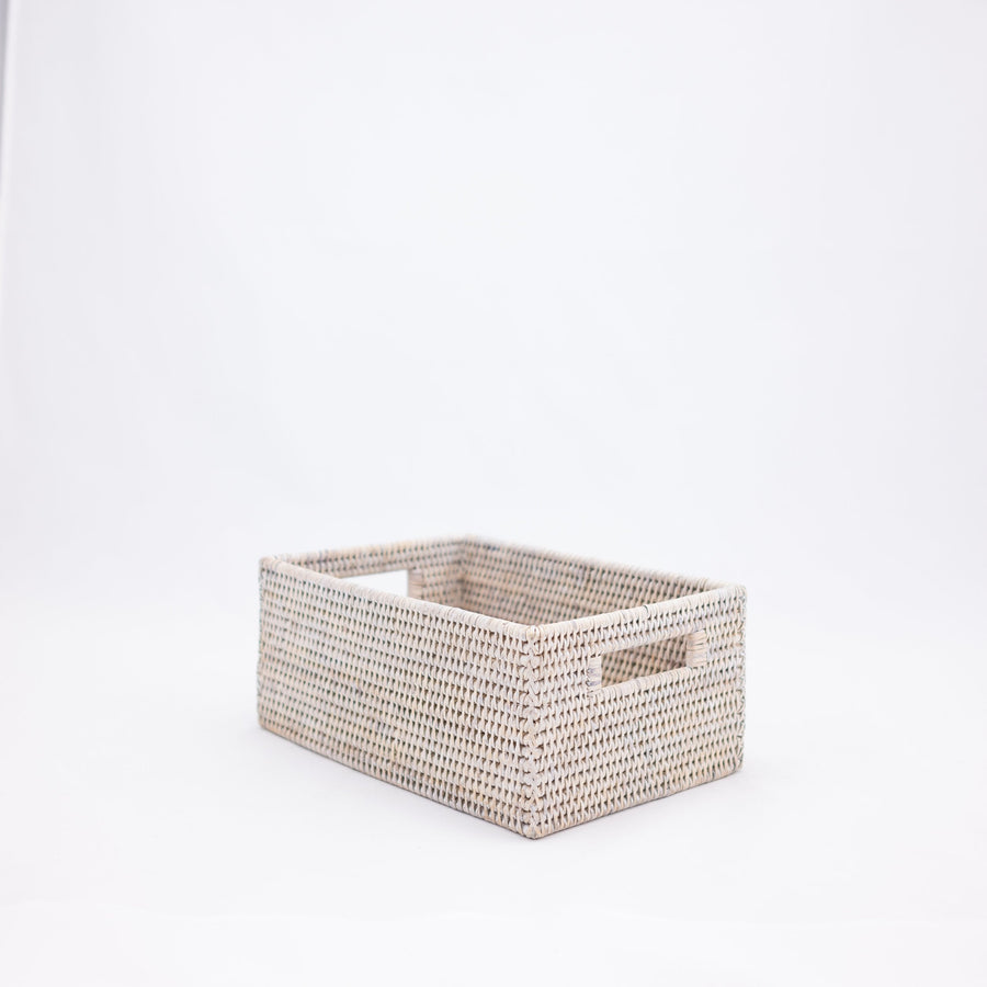 Storage Baskets with Handles - 8’’ x 12’’ 5’’ / White Wash - Matahari - $63