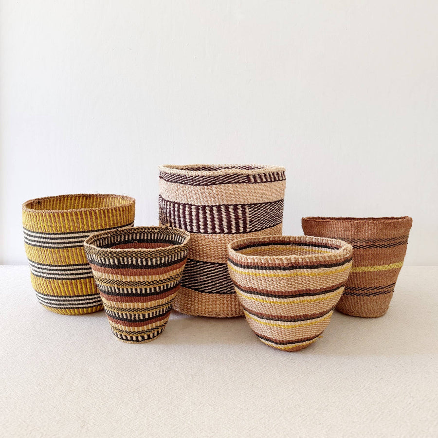 Storage Plant Basket-- Natural/Black - Amsha - Baskets