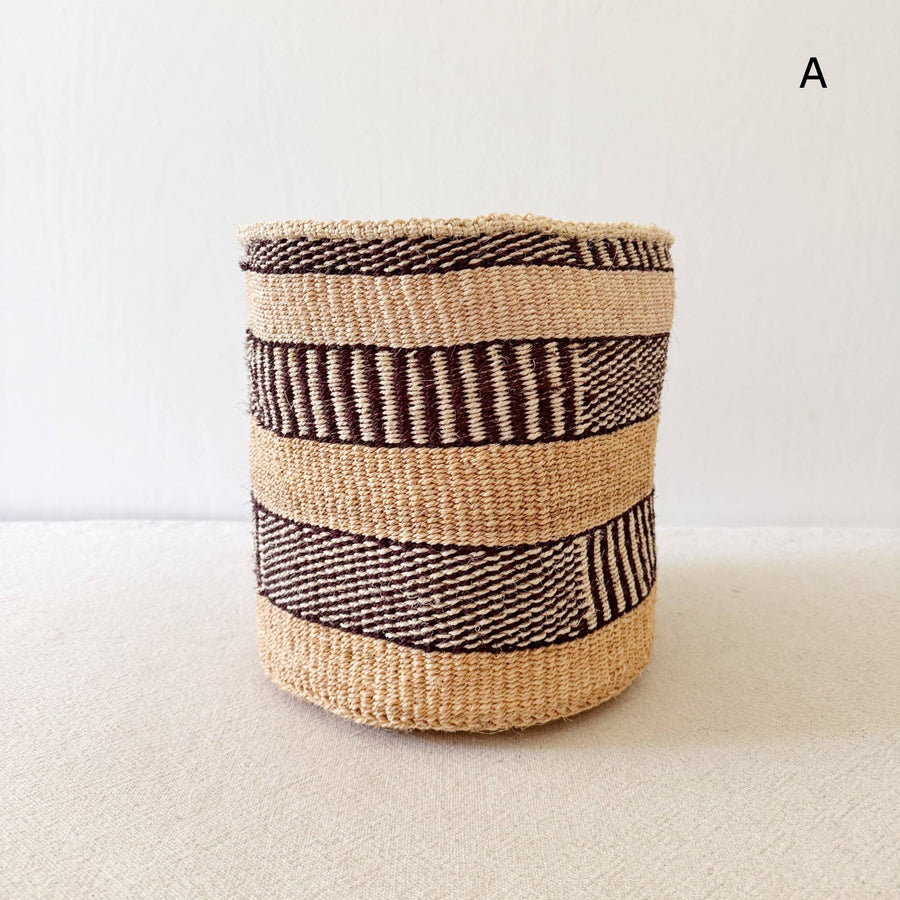 Storage Plant Basket-- Natural/Black - Option A - Amsha - Baskets - $70