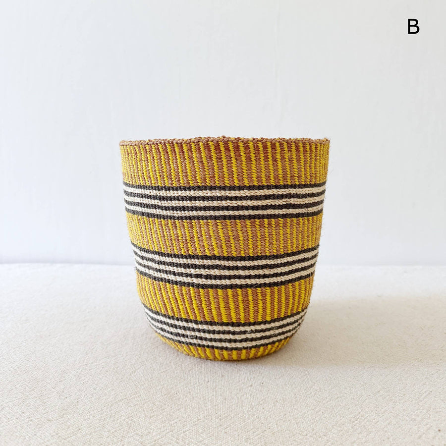 Storage Plant Basket-- Natural/Black - Option B - Amsha - Baskets - $60