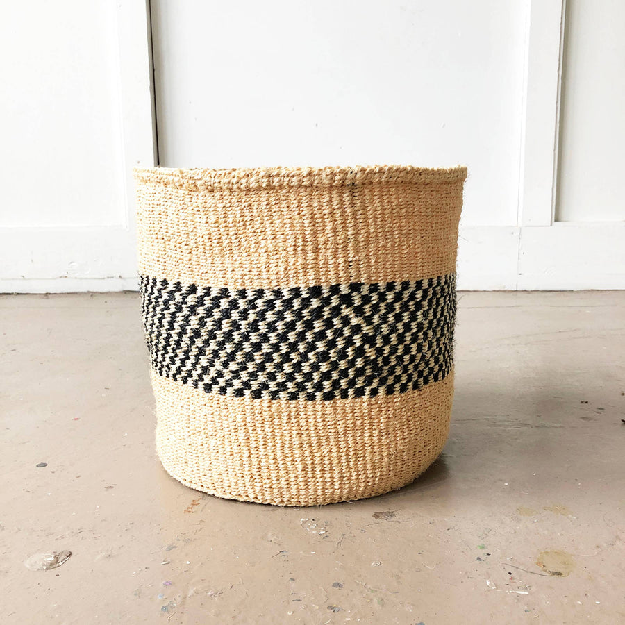 Storage Plant Basket: Neutrals - Lge Black White & Tan - Amsha - Baskets - $81