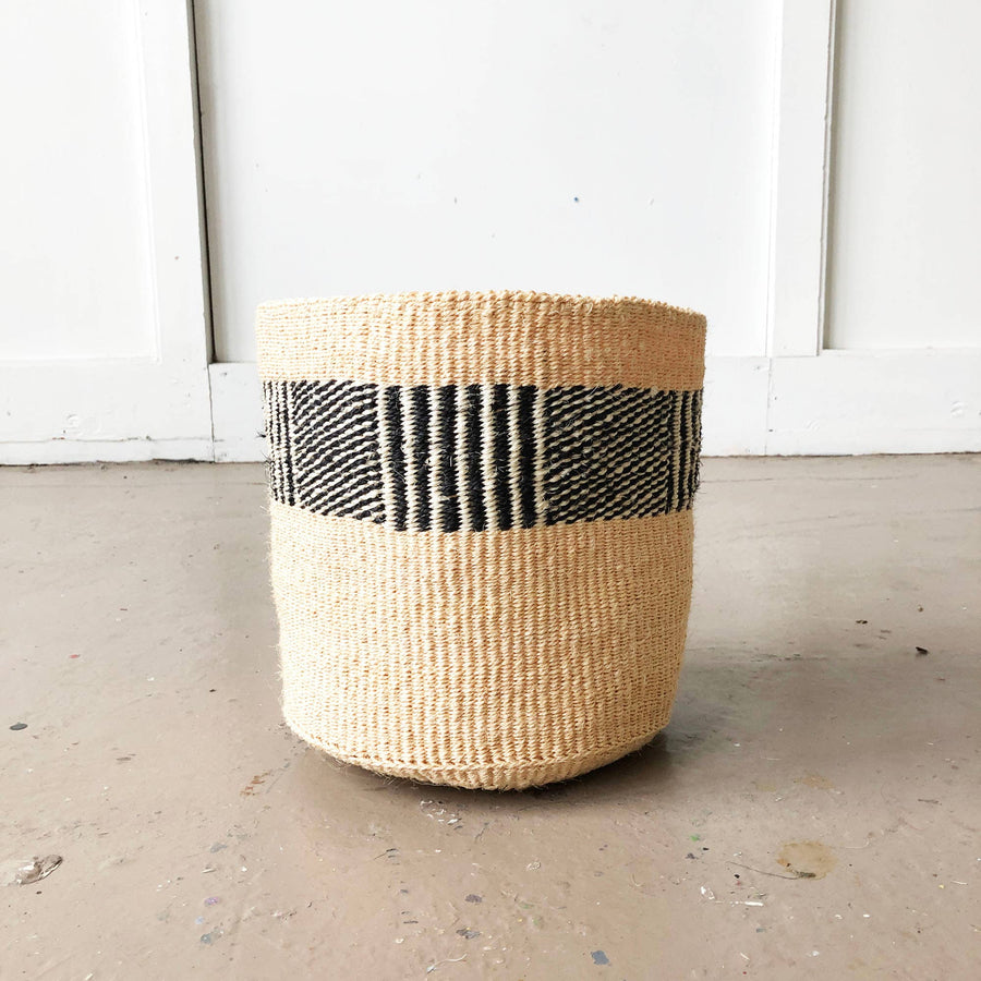 Storage Plant Basket: Neutrals - Sm Black White & Tan - Amsha - Baskets - $40