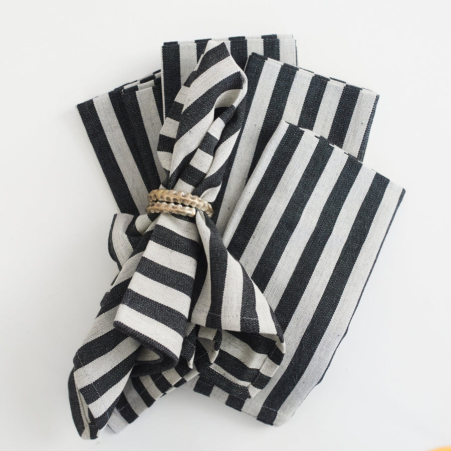 Striped Black Napkins - set/6 - Mizar & Alcor - Table - $108