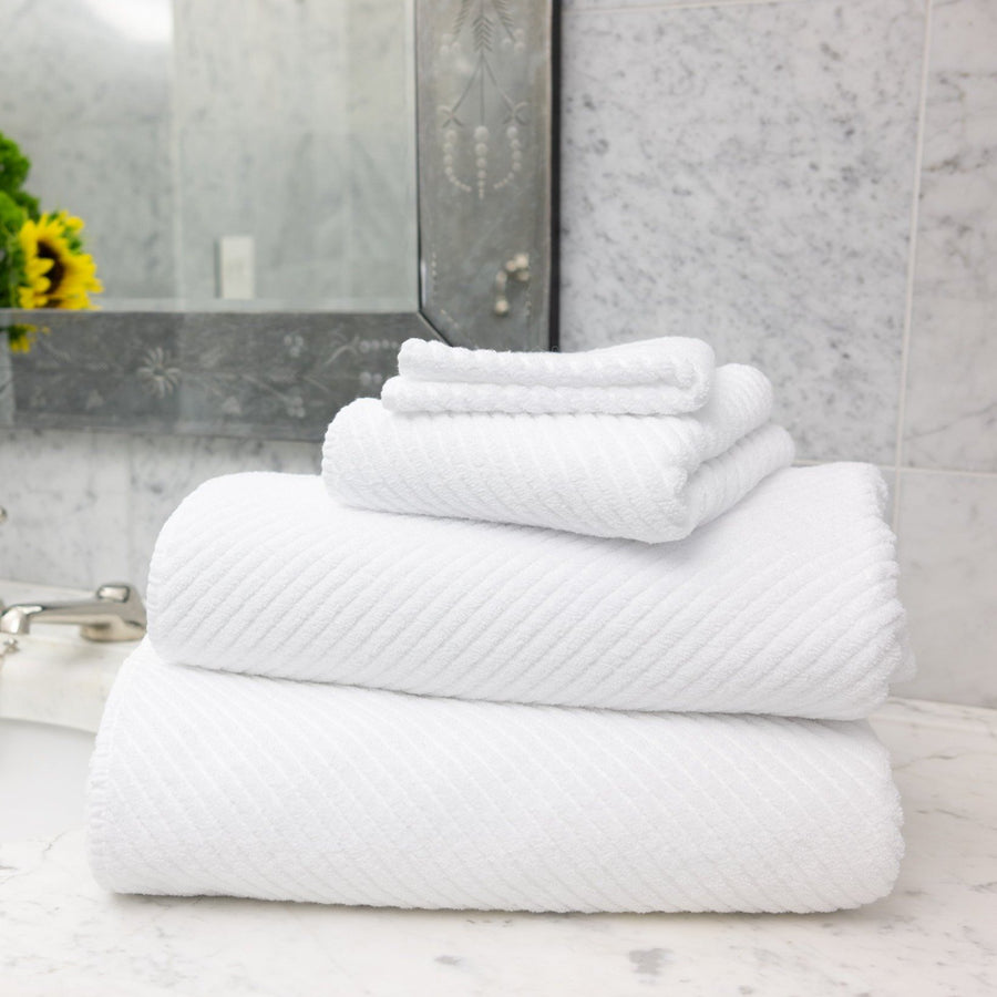 Super Twill Towels - Bath Sheet 39’ x 59’ / White Abyss & Habidecor $153