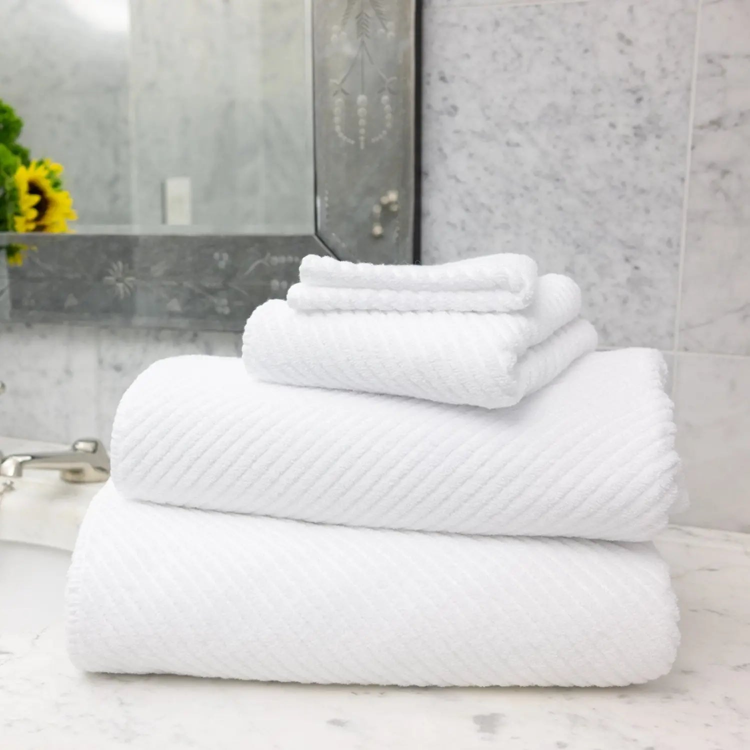 Super Twill Towels - DISC - Bath Sheet - 39’ x 59’ / White - Abyss & Habidecor - $153