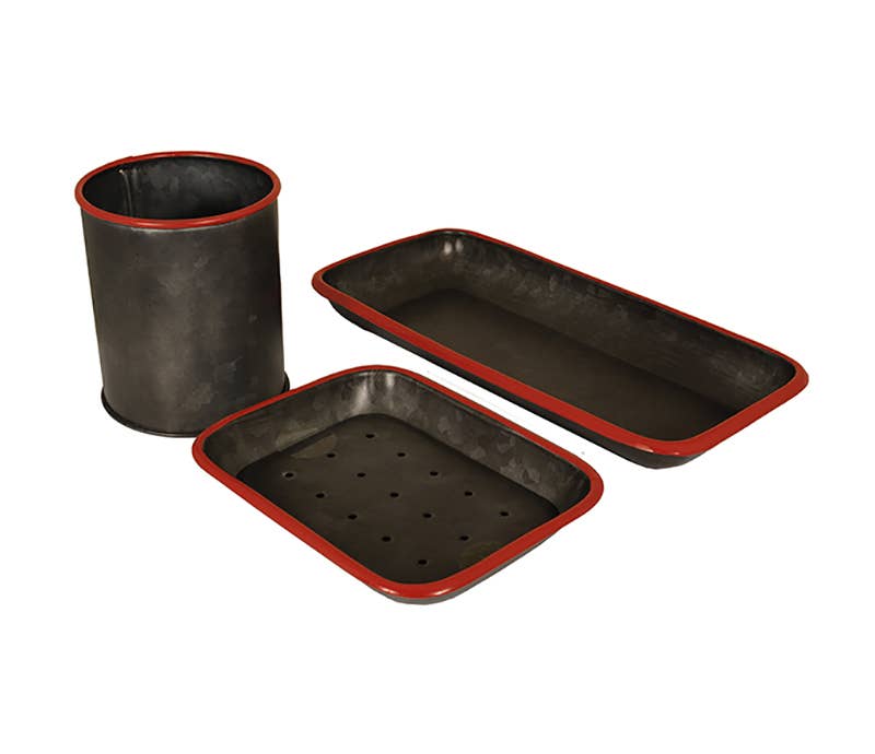 Tadé | Grey & Red Bath Tray - Lothantique Inc. - Accessories - $15