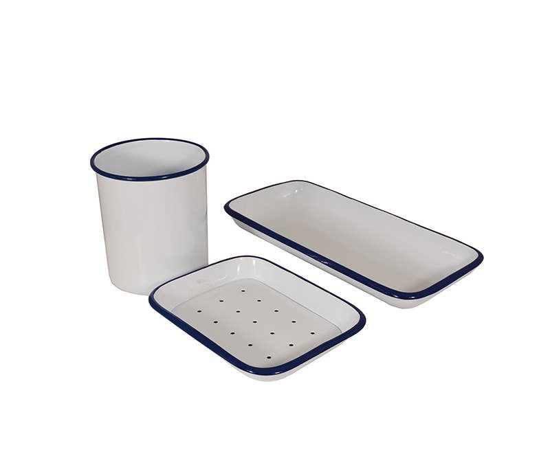 Tadé | White & Blue Soap DIsh - Lothantique Inc. - $19