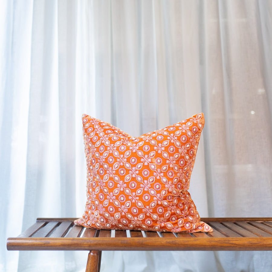 Tangerine Cushions - Gujarat Dots 20’ x - Anke Drechsel - Cushion - $635