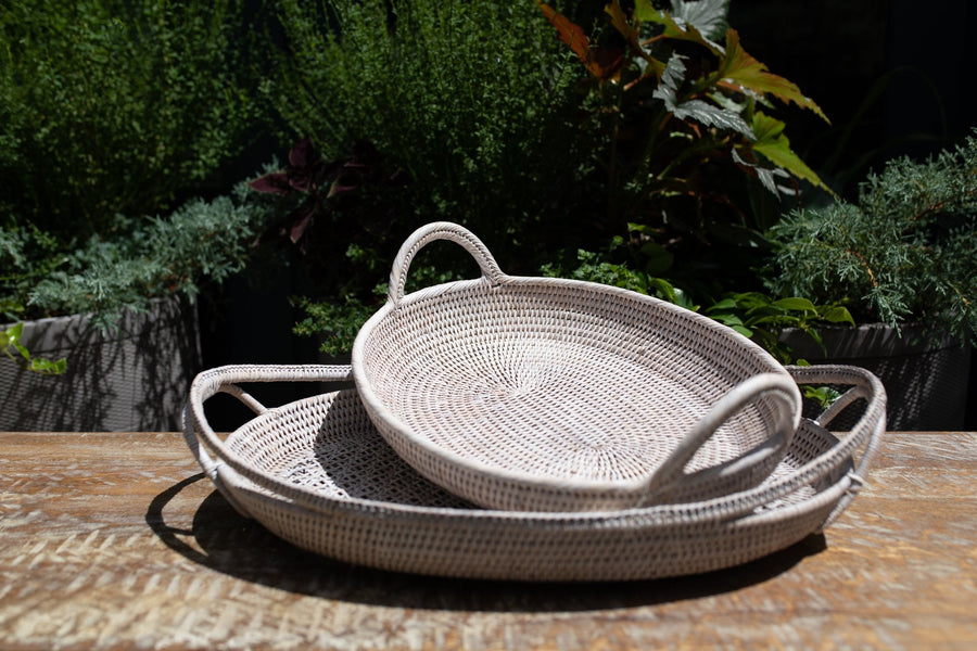 Tray- Oval Open Lace Weave - Matahari - Baskets - $110