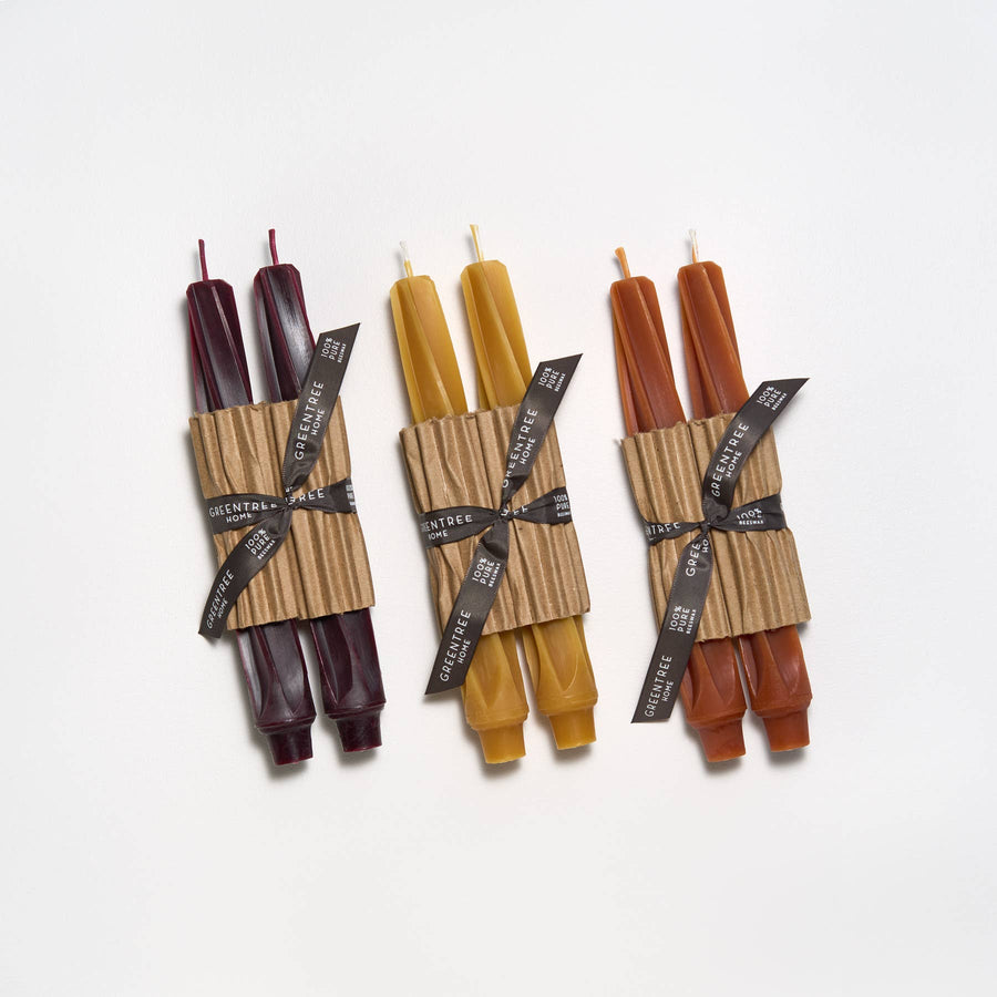 Twist Beeswax Tapers 9’’ - Greentree Home Candle - Fragrance