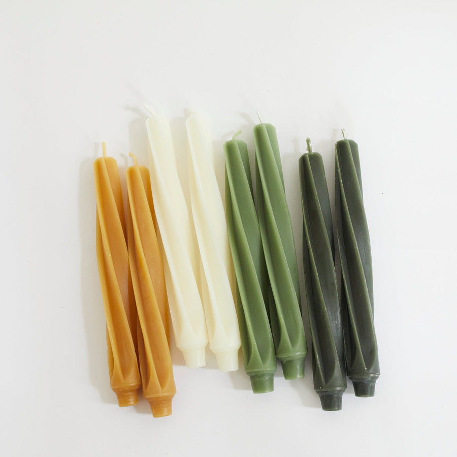 Twist Beeswax Tapers 9’’ - Greentree Home Candle - Fragrance