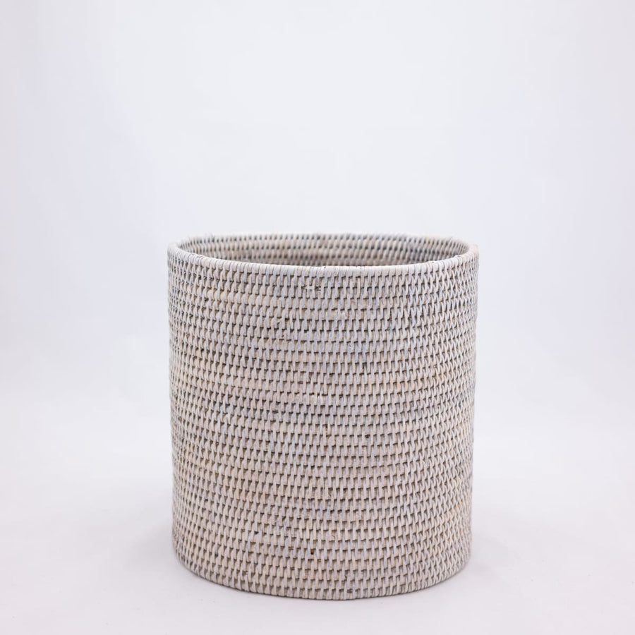 Waste Basket - Oval - White Wash - Matahari - Baskets - $115