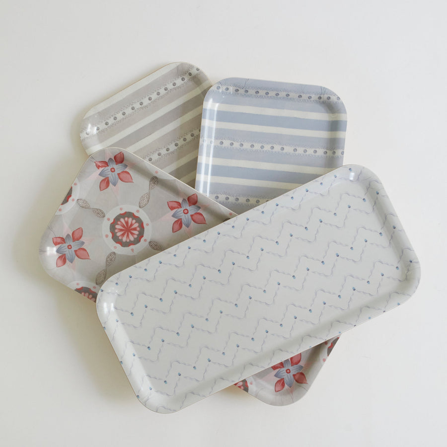 Wavy Blue Birchwood Tray - Form Press - Accessories