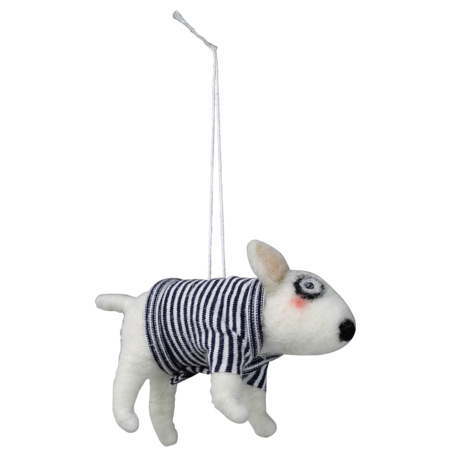 White Dog with Sweater Ornament Felt - HomArt - holiday - $18