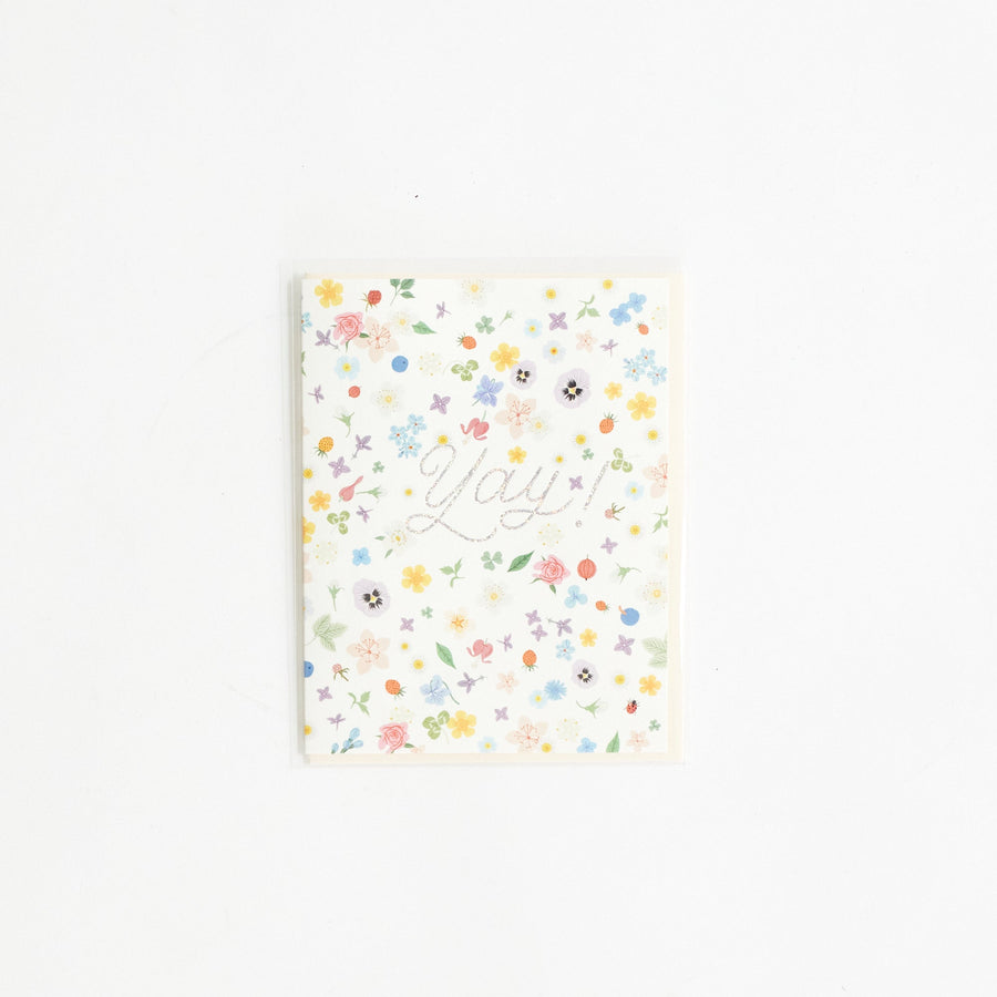 Yay Floral Confetti Greeting Card - Botanica Paper Co. - Cards - $6