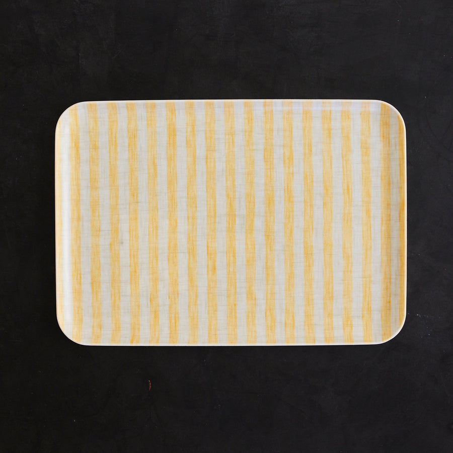 Yellow Stripe Tray - 13 x 9.25’ Fog Linen Accessories $27