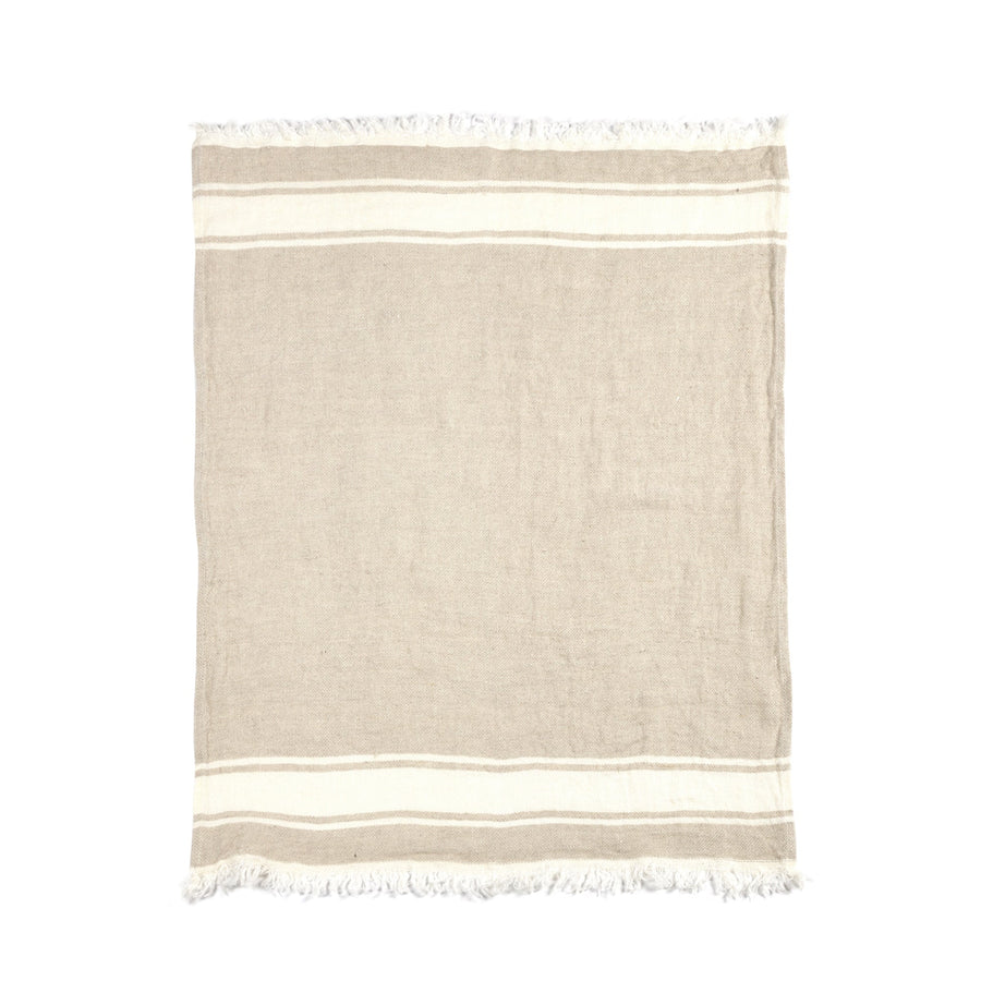 Belgian Towel - Hand- Set of Six - Special Order - Flax Stripe - Libeco - Bath - $366