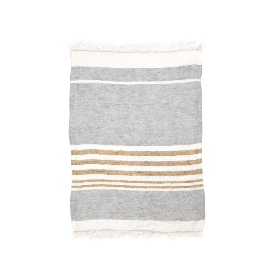 Belgian Towel - Hand- Set of Six - Special Order - Ash Stripe - Libeco - Bath - $366