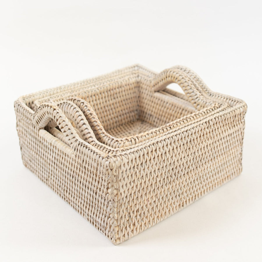 Catchall Basket with Handles - 7 x 3.5 - Matahari - Baskets - $49