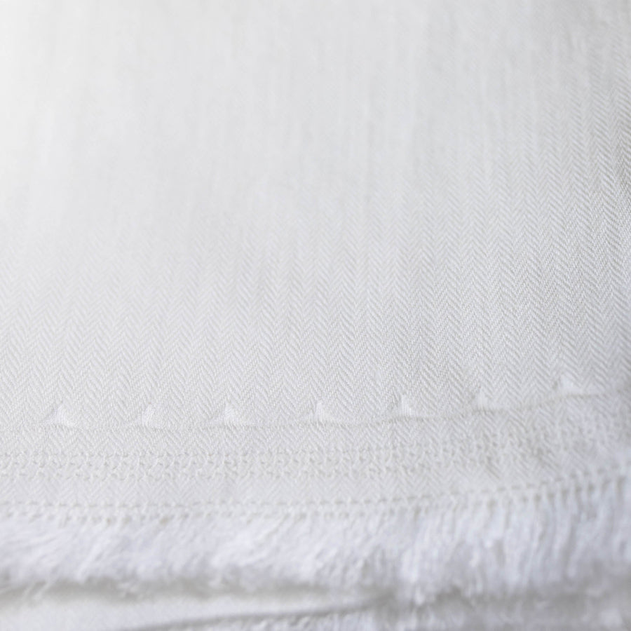 Embroidered Linen Hand Towel - White 1 - Stella Tribeca - Bath - $65