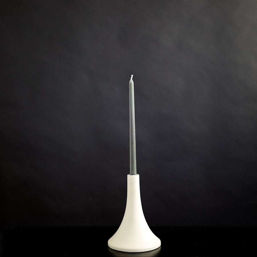 Grand Ceramic Taper Holder - Tall 6 x 8h / Matte White - The Floral Society - Accessories - $35.50