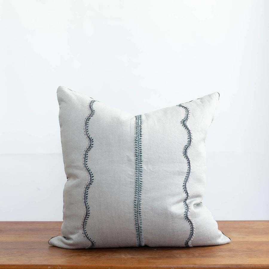 Ivy Hand-Embroidered Pillow - Stella Tribeca - Cushion - $325