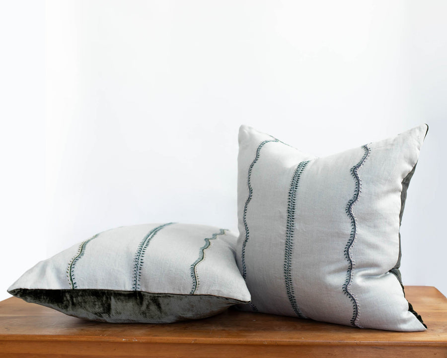 Ivy Hand-Embroidered Pillow - Stella Tribeca - Cushion - $325