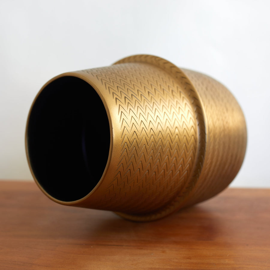 Rattan Patterned Brass Pot - Society of Lifestyle - Accessories - $103