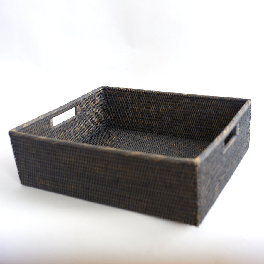 Rectangular Tray Cut-Out Handles - Grey Wash / 18 x 15 5.5 - Matahari - Baskets - $148
