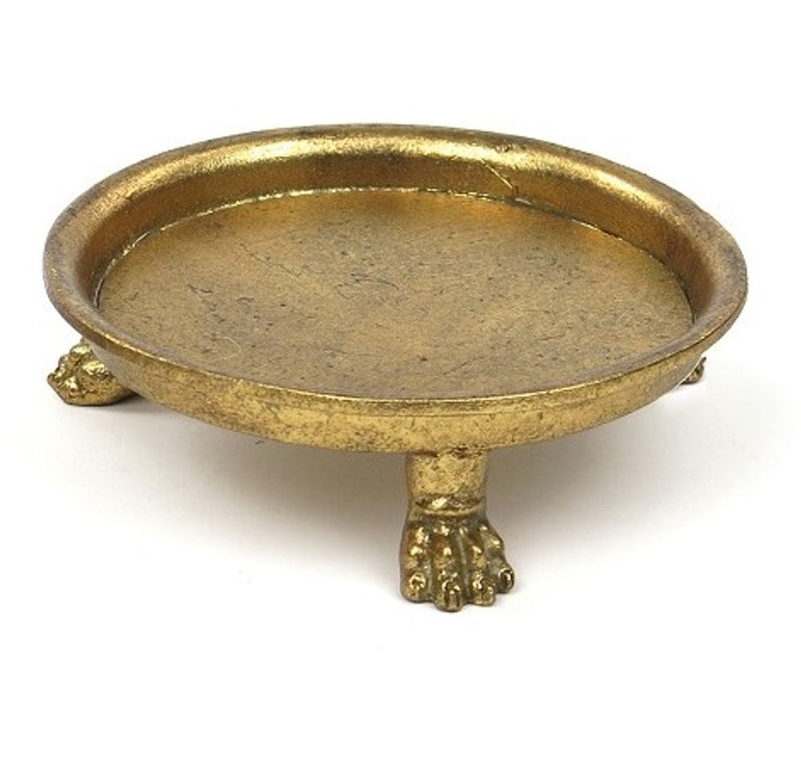 Round Pewter Claw Foot Dish in Gold - Vagabond Vintage Furnishings - Accessories - $34